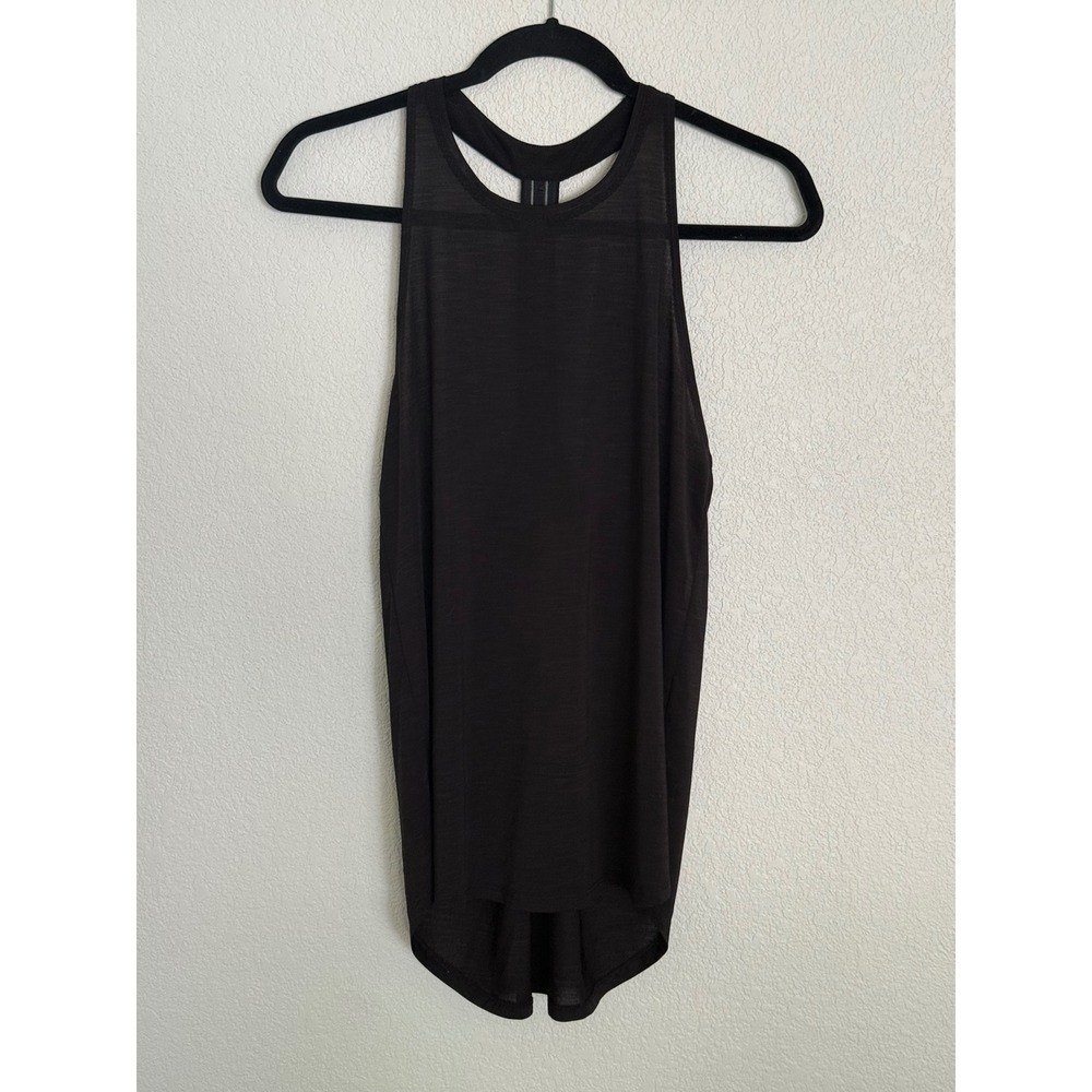 Athleta Power of She Tank Top Black Racerback High Neck Activewear Small 112390